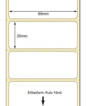 89 x 35mm TT Premium Kuşe Kağıt Etiket 