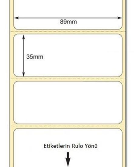 89 x 35mm TT Premium Kuşe Kağıt Etiket 