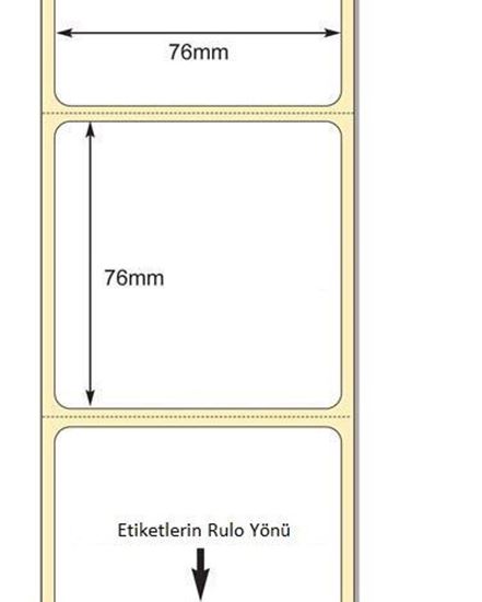 76 x 76mm TT Premium Kuşe Kağıt Etiket