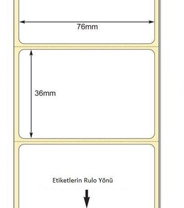 76 x 36mm TT Premium Kuşe Kağıt Etiket
