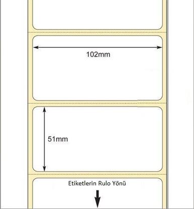 102 x 51mm TT Premium Kuşe Kağıt Etiket
