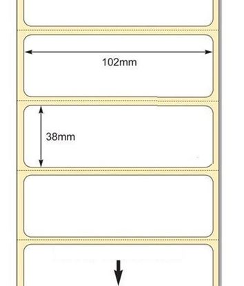 102 x 38mm TT Premium Kuşe Kağıt Etiket
