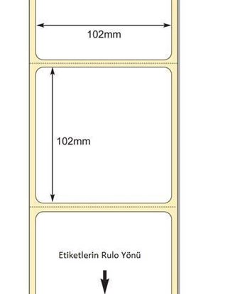 102 x 102mm TT Premium Kuşe Kağıt Etiket