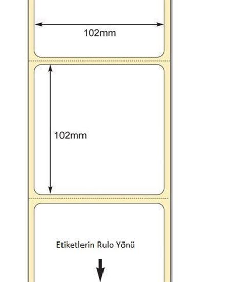 102 x 102mm TT Premium Kuşe Kağıt Etiket