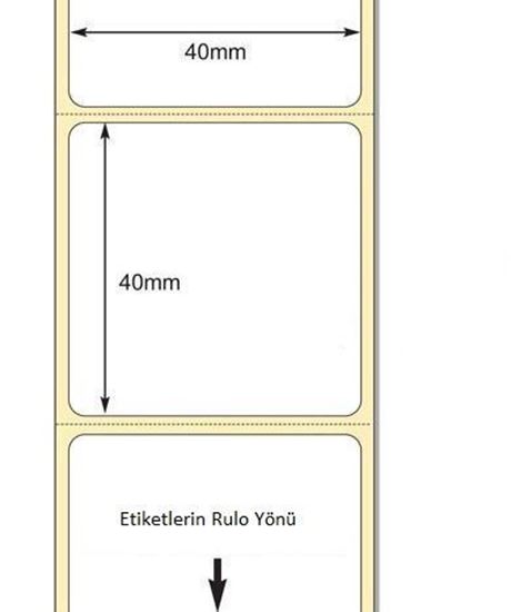 40 x 40mm TT Premium Kuşe Kağıt Etiket
