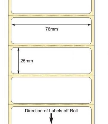 76 x 25mm TT Premium Kuşe Kağıt Etiket