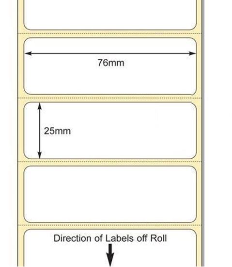 76 x 25mm TT Premium Kuşe Kağıt Etiket