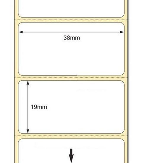 38 x 19mm TT Premium Kuşe Kağıt Etiket