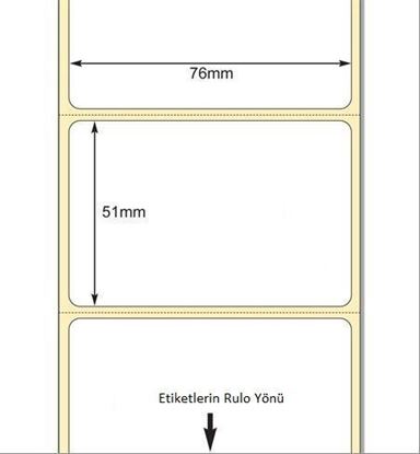 76 x 51mm TT Premium Kuşe Kağıt Etiket