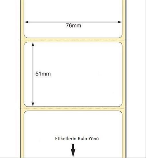 76 x 51mm TT Premium Kuşe Kağıt Etiket