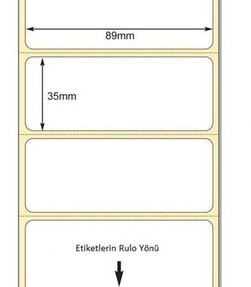 89 x 35mm TT Premium Kuşe Kağıt Etiket