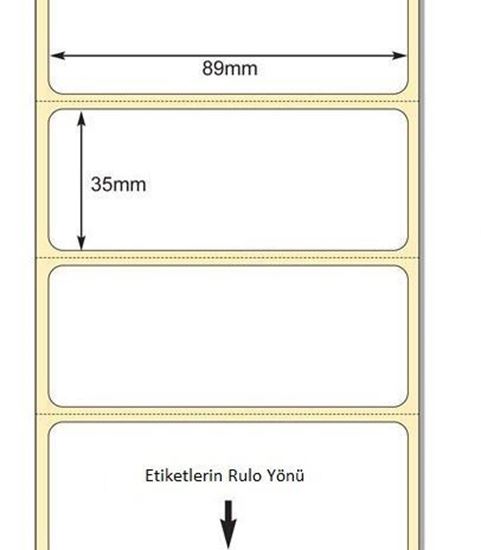 89 x 35mm TT Premium Kuşe Kağıt Etiket