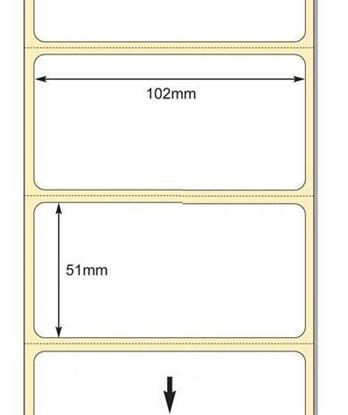 102 x 51mm TT Premium Kuşe Kağıt Etiket