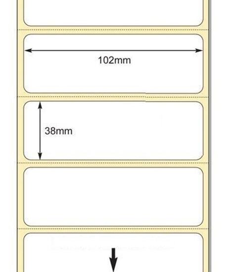 102 x 38mm TT Premium Kuşe Kağıt Etiket