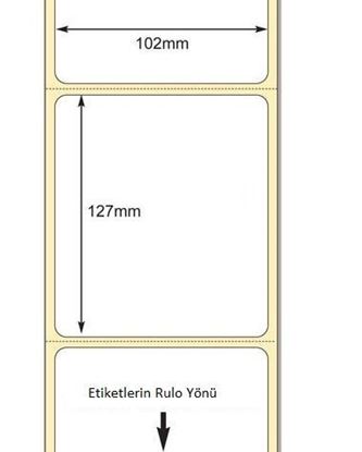102 x 127mm TT Premium Kuşe Kağıt Etiket