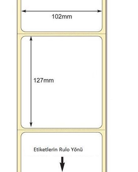 102 x 127mm TT Premium Kuşe Kağıt Etiket