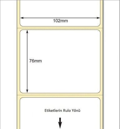 102 x 76mm TT Premium Kuşe Kağıt Etiket
