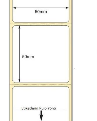 50 x 50mm TT Premium Kuşe Kağıt Etiket