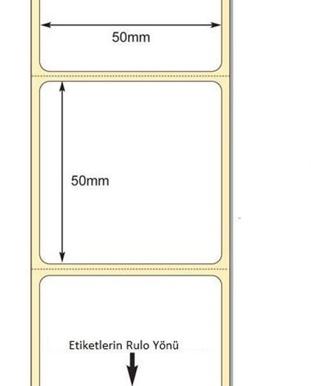 50 x 50mm TT Premium Kuşe Kağıt Etiket