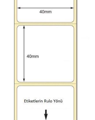40 mm x 40 mm Direkt Termal Etiket
