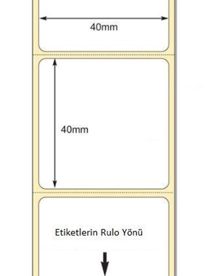 40 mm x 40 mm Direkt Termal Etiket