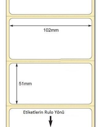 102 mm x 51 mm Direkt Termal Etiket