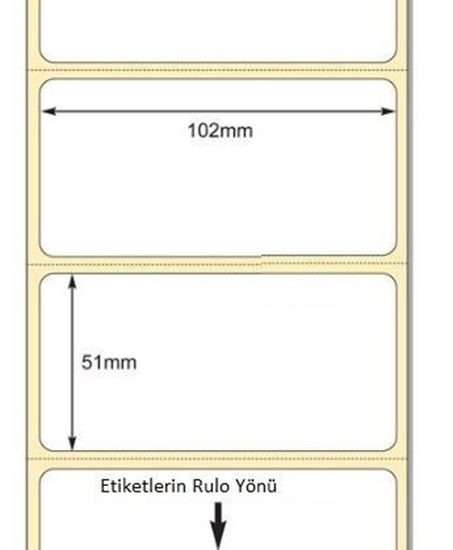 102 mm x 51 mm Direkt Termal Etiket