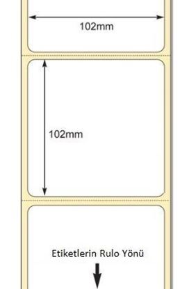 102 mm x 102 mm Direkt Termal Etiket