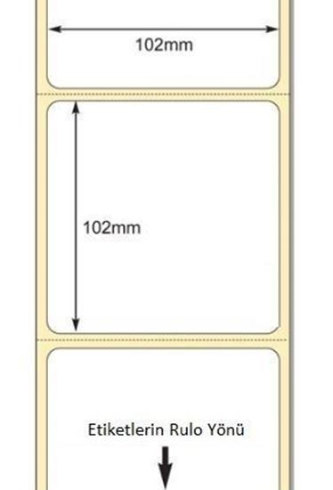 102 mm x 102 mm Direkt Termal Etiket
