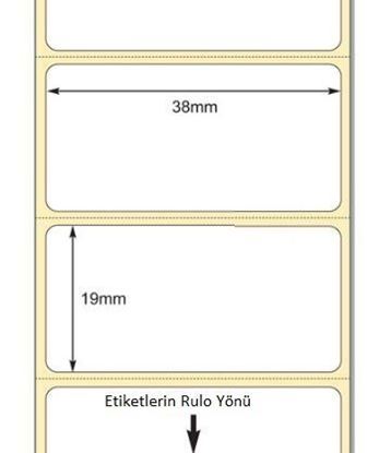38 mm x 19 mm Direkt Termal Etiket