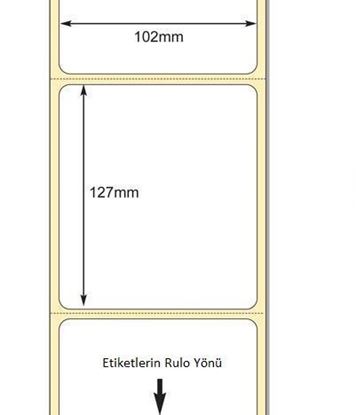 102 mm x 127 mm Direkt Termal Etiket