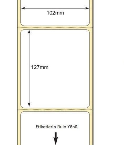 102 mm x 127 mm Direkt Termal Etiket