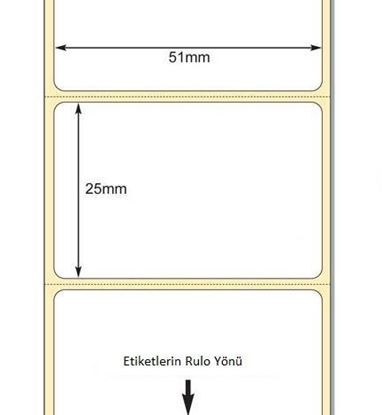51 mm x 25 mm Direkt Termal Etiket