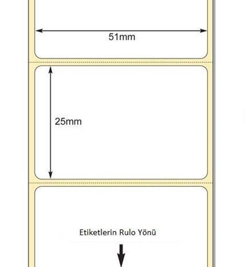 51 mm x 25 mm Direkt Termal Etiket