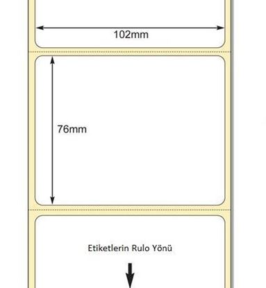 102 mm x 76 mm Direkt Termal Etiket