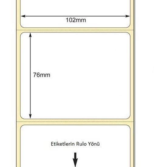 102 mm x 76 mm Direkt Termal Etiket