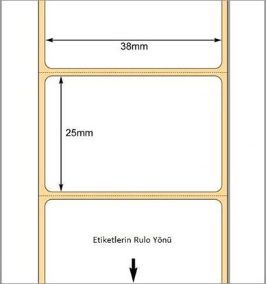 38 mm x 25 mm Direkt Termal Etiket
