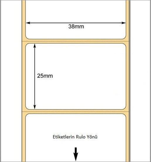 38 mm x 25 mm Direkt Termal Etiket