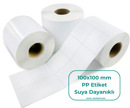 100x100 mm PP Etiket (Polipropilen) – Suya & Kimyasala Dayanıklı resmi