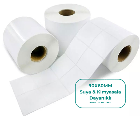 90x60 mm PP Etiket (Polipropilen) – Suya & Kimyasala Dayanıklı resmi