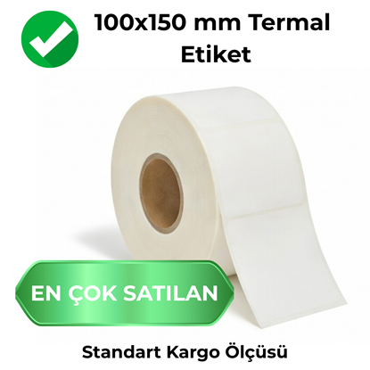 100x150 mm termal kargo etiketi rulosu, e-ticaret gönderileri için ribonsuz beyaz barkod etiketi